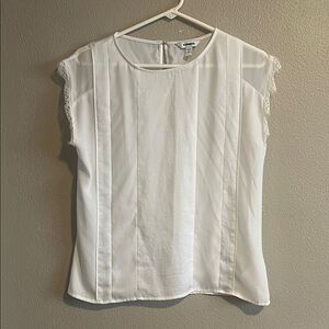 Express White Blouse with Lace Accents